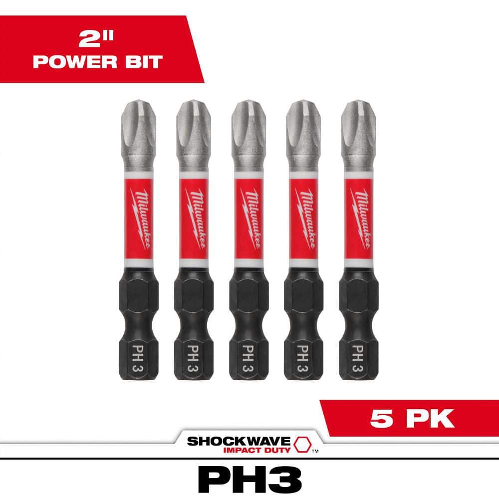 SHOCKWAVE Impact Duty 2 in. Phillips #3 Alloy Steel Screw Driver Bit (5-Pack) price history on PriceWatchPro
