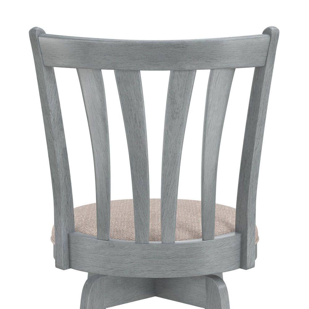 Savana 30" Blue Wirebrush Cream Swivel Wood Barstool