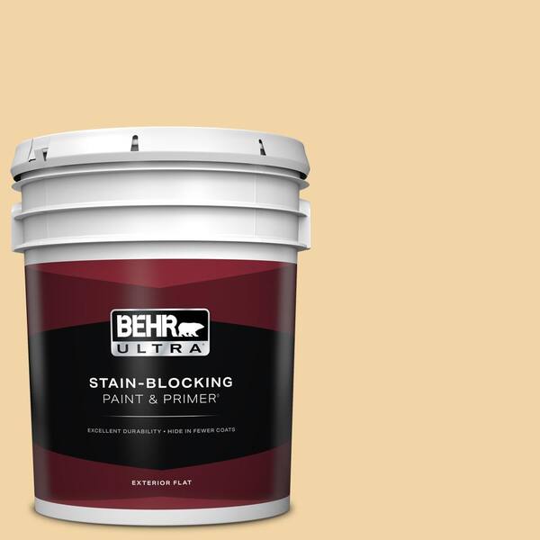 BEHR ULTRA 5 gal. #ECC-50-1 Sunbath Flat Exterior Paint & Primer