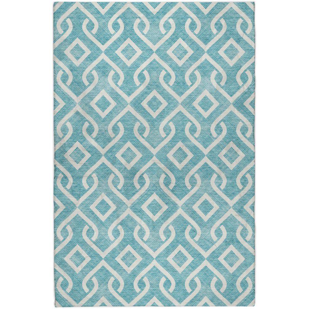 Dream Shag Premium Machine Washable Abstract ADS621 Teal 5 ft. x 7 ft. 6 in. Area Rug price history on PriceWatchPro