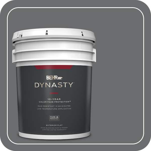 BEHR DYNASTY 5 gal. #770F-5 Dark Ash Flat Exterior Stain-Blocking Paint & Primer