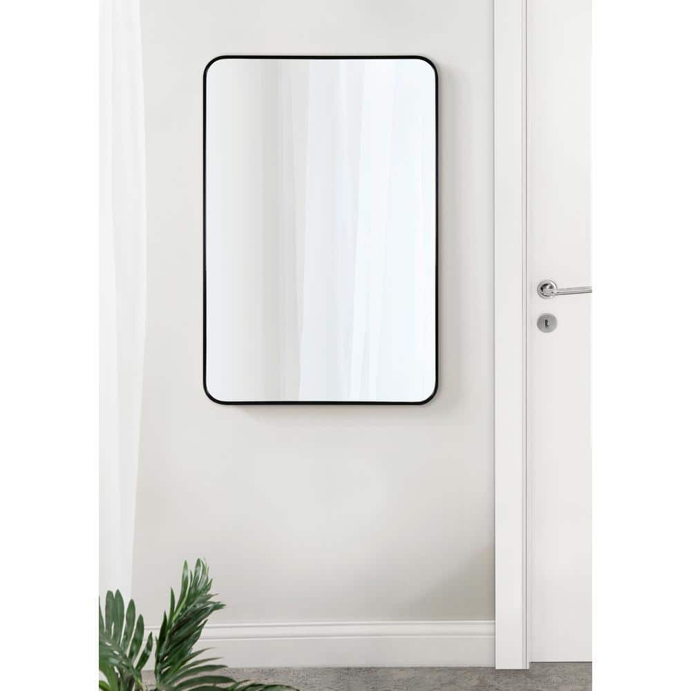 Zayda Black Aluminum Rectangular Wall Mirror 24x36