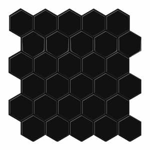 Thicker Hexagon Black 12 in. x 12 in. PVC Peel and Stick Tile (8.5 sq. ft./10)