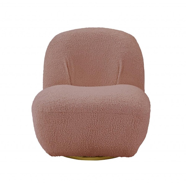 HomeRoots Amelia 27 in. Pink Fabric Side Accent Chair with Swivel