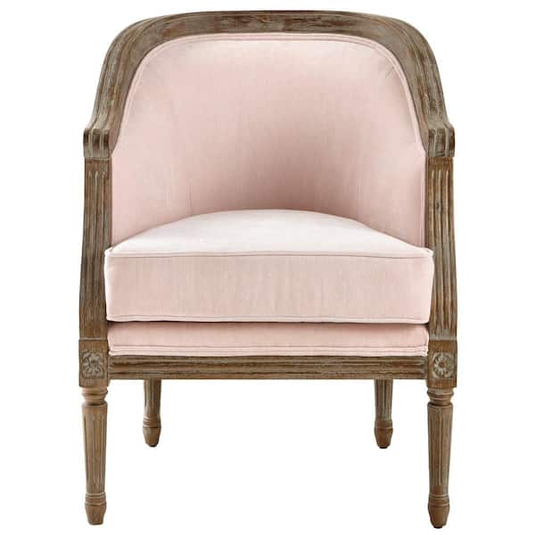 Linon Home Decor La Petite Barrel Blush Upholstered Arm Chair