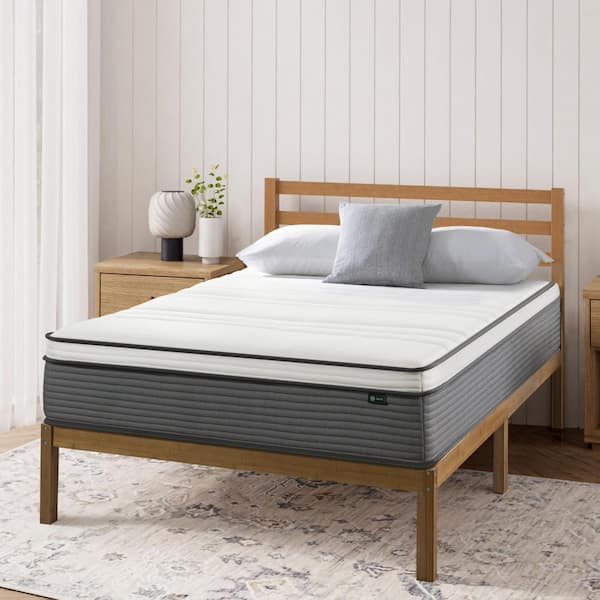 Medium Firm Support Full Euro Top Pocket Spring Hybrid 12 in. Mattress