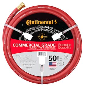 Premium 5/8 in. Dia x 50 ft. Commercial Grade Rubber Red Hot Water Hose