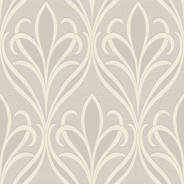 Advantage Vivian Dove Nouveau Damask Light Grey Wallpaper Sample