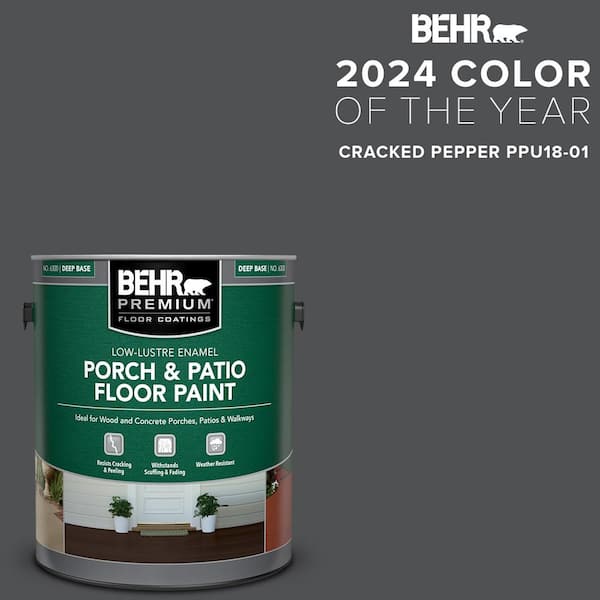 BEHR PREMIUM 1 gal. #PPU18-01 Cracked Pepper Low-Lustre Enamel Interior/Exterior Porch and Patio Floor Paint