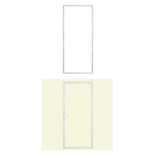72 in. x 80 in. White Vinyl Patio Door Fixed Panel and Moving Panel Combo
