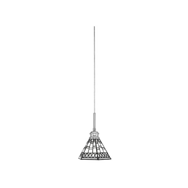 Unbranded Albany 60-Watt 1-Light Brushed Nickel Pendant Mini Pendant Light Pewter Art Glass and Light Bulb Not Included