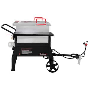 Single Sack Crawfish Boiler Outdoor Stove Propane Gas Grill Cooker in Black