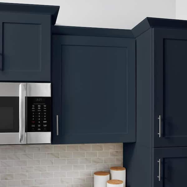 Avondale 24 in. W x 12 in. D x 42 in. H Ready to Assemble Plywood Shaker Wall Kitchen Cabinet in Ink Blue