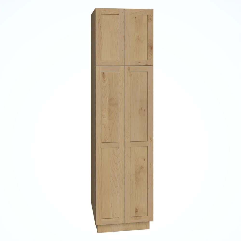 QuickShip Cottage 24 in. W x 24 in. D x 96 in. H Assembled Plywood Shaker 2-Door Pantry Kitchen Cabinet in Canopy
