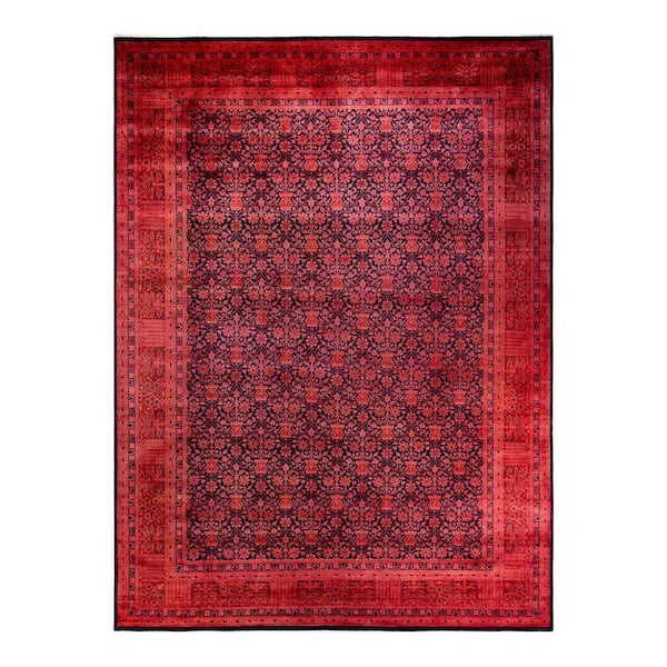Overdyed Red 10 ft. 3 in. x 14 ft. Wool Indoor Area Rug