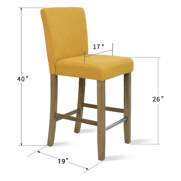 Elevens Yellow Fabric Upholstered Dining Side Chair (Set of 4