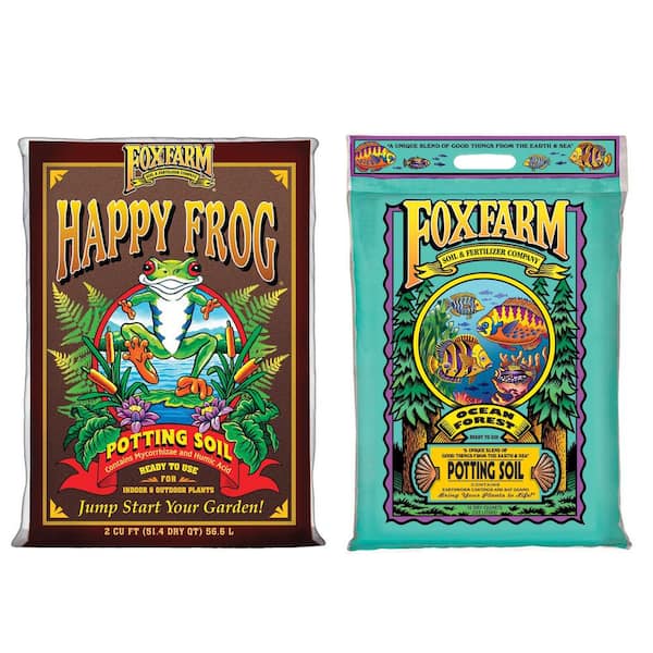 Hydrofarm Foxfarm Happy Frog Garden Potting Soil Mix and Ocean Forest Potting Soil Mix