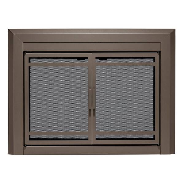 UniFlame Uniflame Small Kendall Oil Rubbed Bronze Cabinet-style Fireplace Doors with Smoke Tempered Glass
