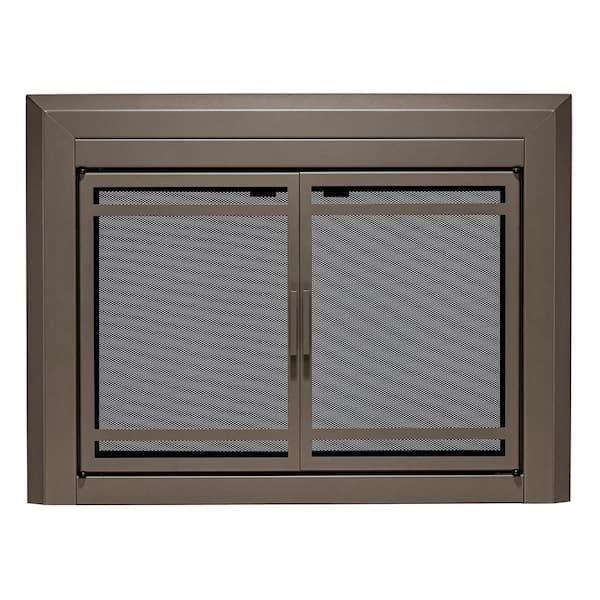 Uniflame Small Kendall Oil Rubbed Bronze Cabinet-style Fireplace Doors with Smoke Tempered Glass