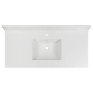 49 in. W x 22 in. D Quartz Vanity Top in Morning Frost with Single Sink