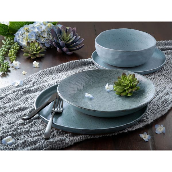 Kaya 16-Piece Casual Blue Stone Dinnerware Set (Service for 4)