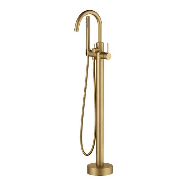 1 Handle 1-Spray Tub and Shower Faucet 5.5 GPM in Brushed Brass Valve Not Included