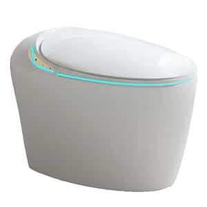 Elongated Smart Toilet 1.28 Gal. with Bidet Built-In, Warm Water Sprayer and Dryer Automatic Flush in White