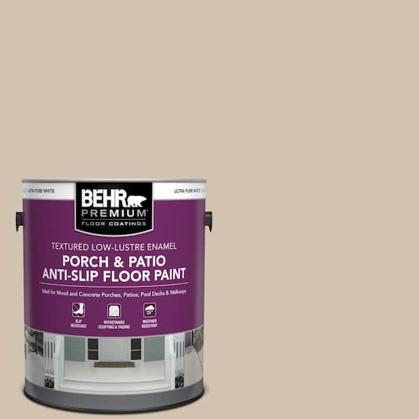 BEHR PREMIUM 1 gal. #HDC-AC-04 Avenue Tan Textured Low-Lustre Enamel Interior/Exterior Porch and Patio Anti-Slip Floor Paint