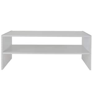 11.81 in. H 8-Pair White 2-Shelf Stackable Shoe Rack