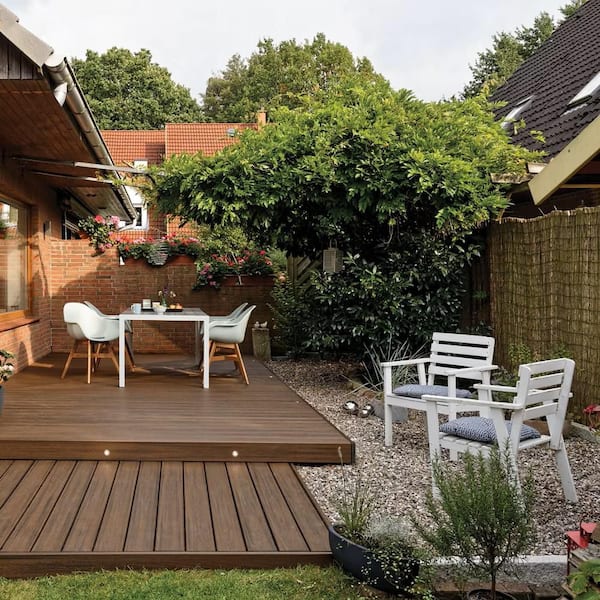 Transcend 1 in. x 6 in. x 16 ft. Havana Gold Grooved Edge Composite Deck Board