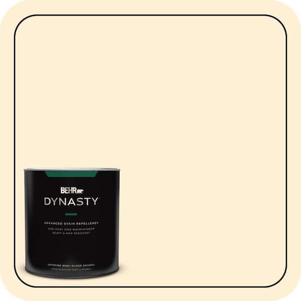 BEHR DYNASTY 1 qt. #310A-1 Ivory Invitation Semi-Gloss Enamel Interior Stain-Blocking Paint & Primer