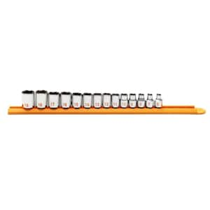 3/8 in. Drive 6-Point Metric Hi-Viz Socket Set (14-Piece)