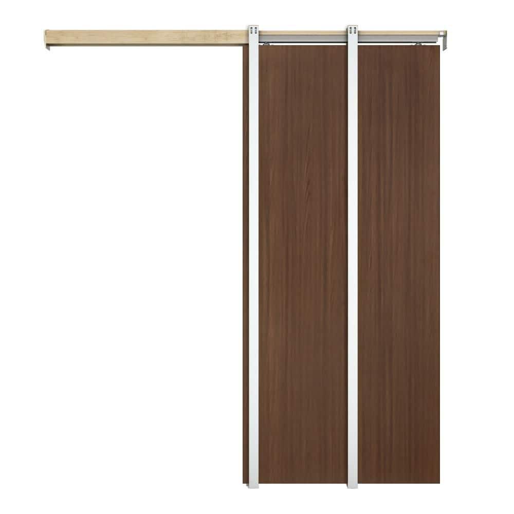 CALHOME 36 in. x 84 in. Walnut Brown Flush Hollow Core Composite