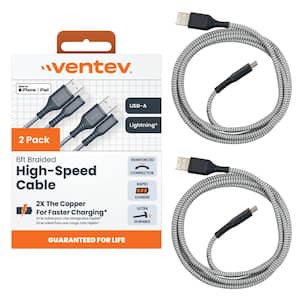 Braided Cables - USB A to Lightning (2-Pack)