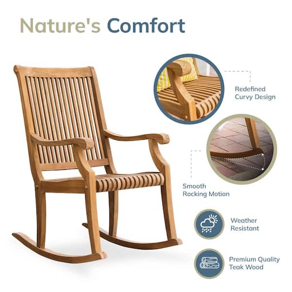 Cambridge Casual Mosko Teak Wood Outdoor Rocking Chair 130722-TW 