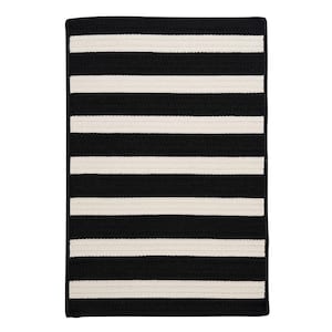 Baxter Black White 2 ft. x 3 ft. Braided Indoor/Outdoor Patio Area Rug