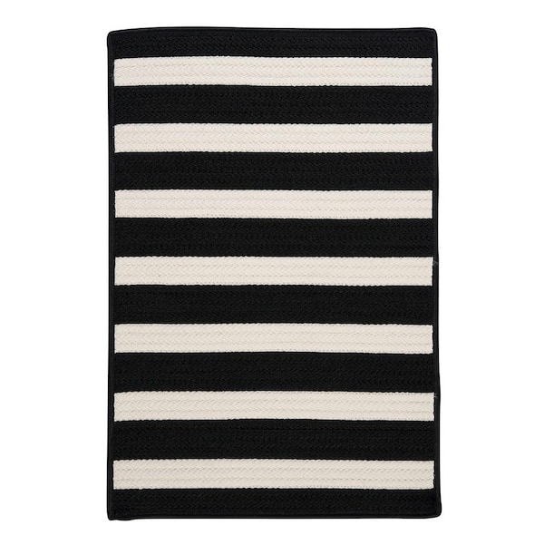 Home Decorators Collection Baxter Black White 2 ft. x 3 ft. Braided Indoor/Outdoor Patio Area Rug