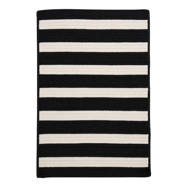 Home Decorators Collection Baxter Black White 5 ft. x 8 ft. Braided Indoor/Outdoor Patio Area Rug