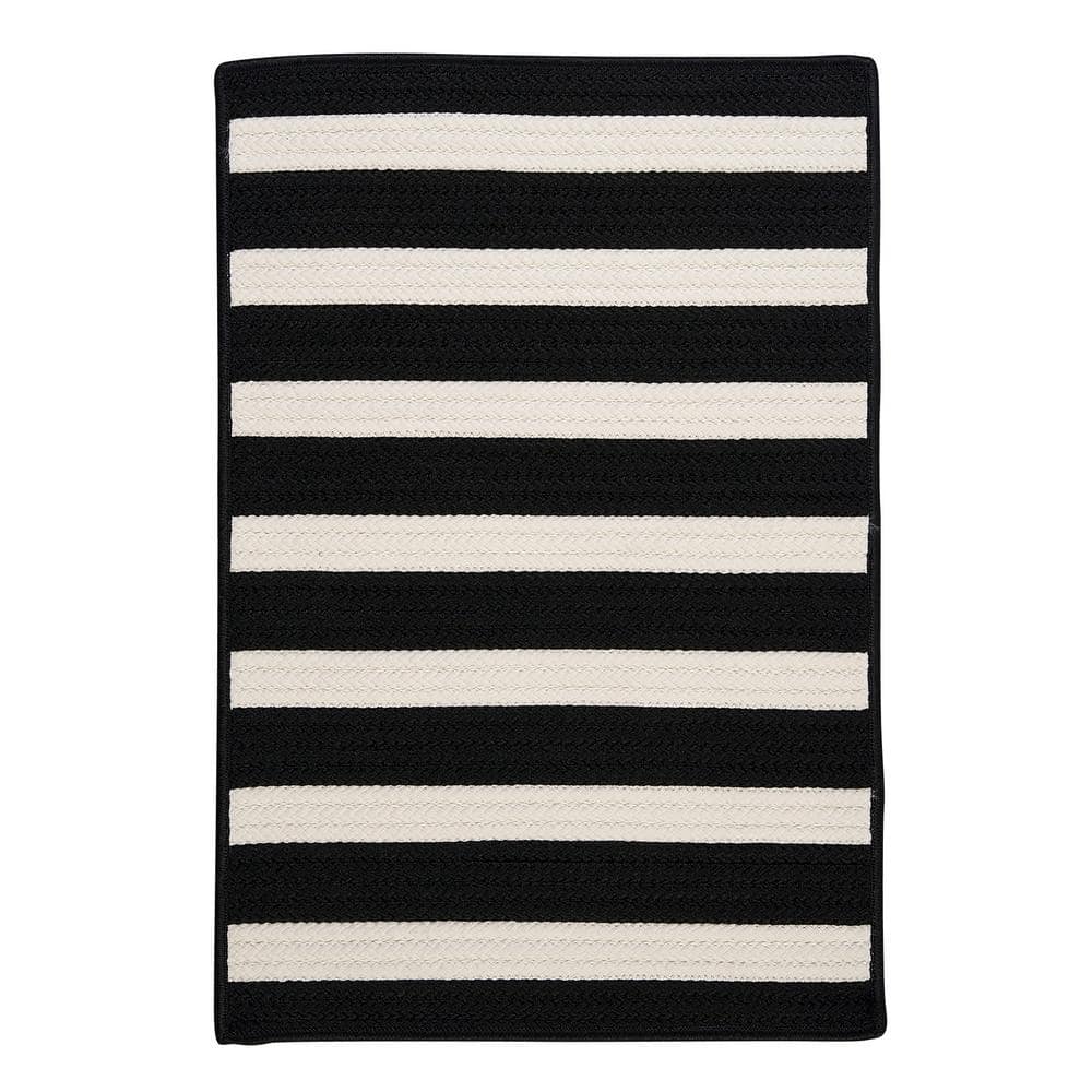 Baxter Black White 4 ft. x 6 ft. Braided Indoor/Outdoor Area Rug