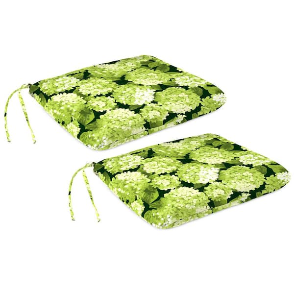 19.5 in. W x 17 in. D x 3 in. T Rectangular Outdoor Seat Cushion in Hydrangea Forest Green (2-Pack)