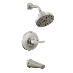Galeon 1-Handle Wall-Mount Tub and Shower Trim Kit in Lumicoat Stainless with H2Okinetic (Valve Not Included)