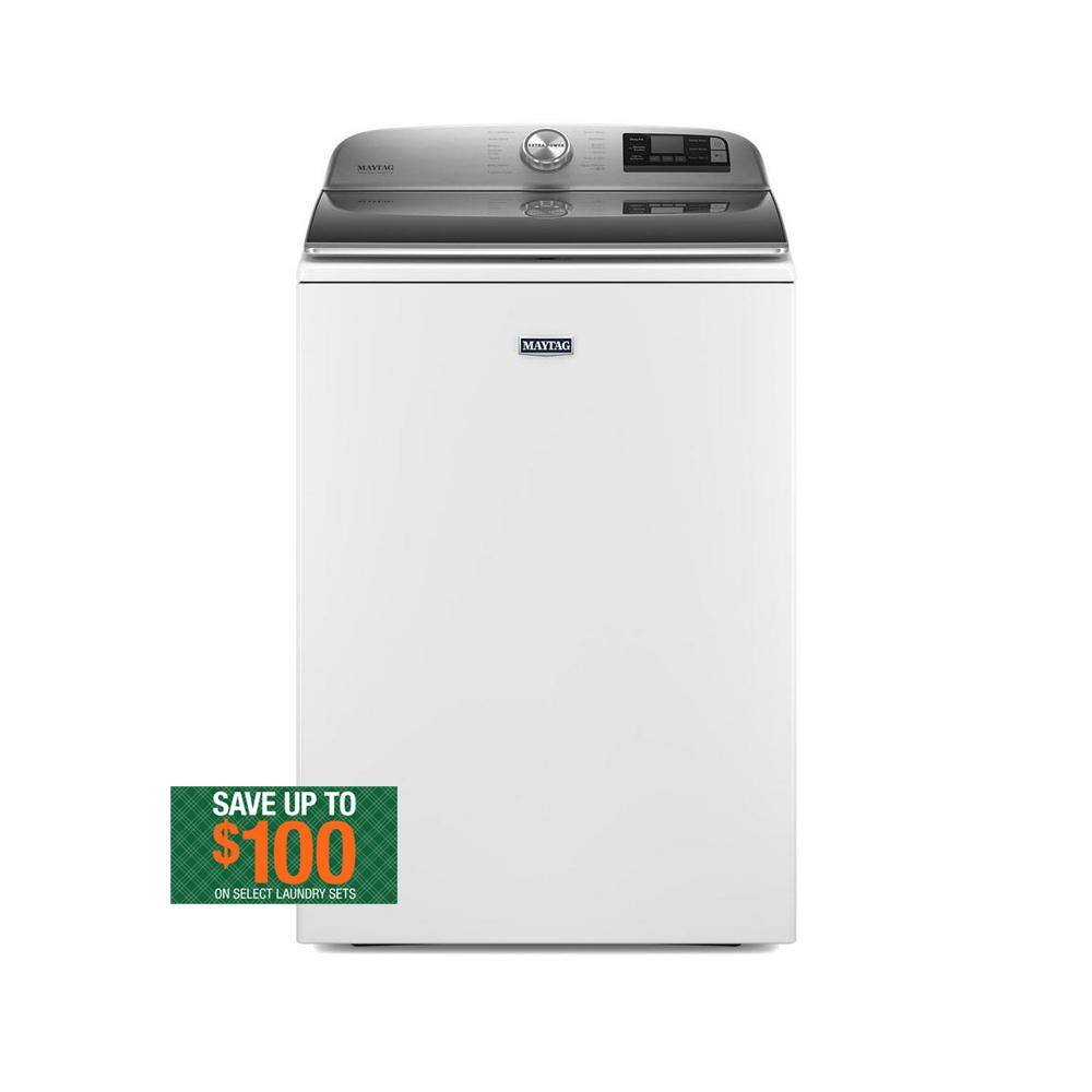 Have a question about Maytag 5.2 cu. ft. Smart Capable White Top Load Washing Machine with Extra