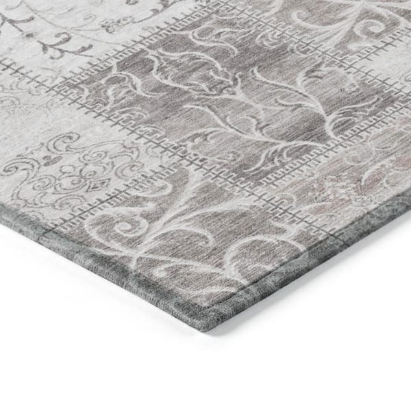 Taupe and Ivory 10 ft. x 14 ft. Woven Plaid Rectangle Indoor/Outdoor Area Rug