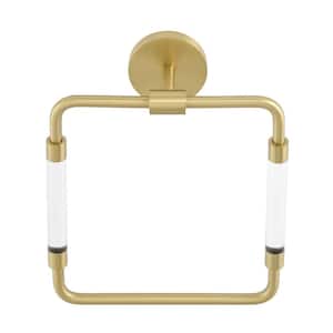 Verre Wall Mounted Towel Ring in Acrylic Brushed Gold