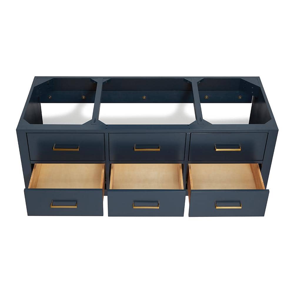 Midnight Blue 54'' Single Wall-Mount Vanity with Gold Handles
