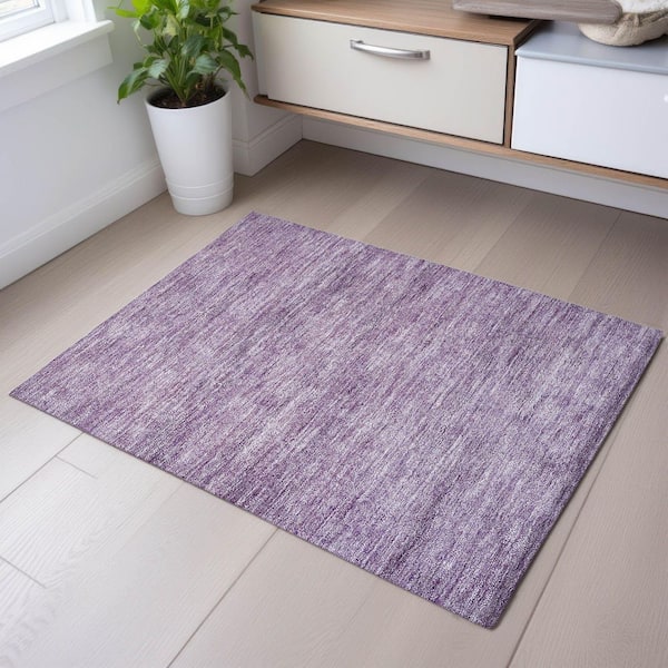 Mayfield Premium Machine Washable Abstract AMF1163 Lavender 2 ft. x 3 ft. Area Rug