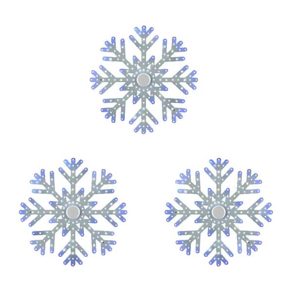 Home Accents Holiday 10 in Hi-Vibrant Snowflakes 3Pack Holiday ...
