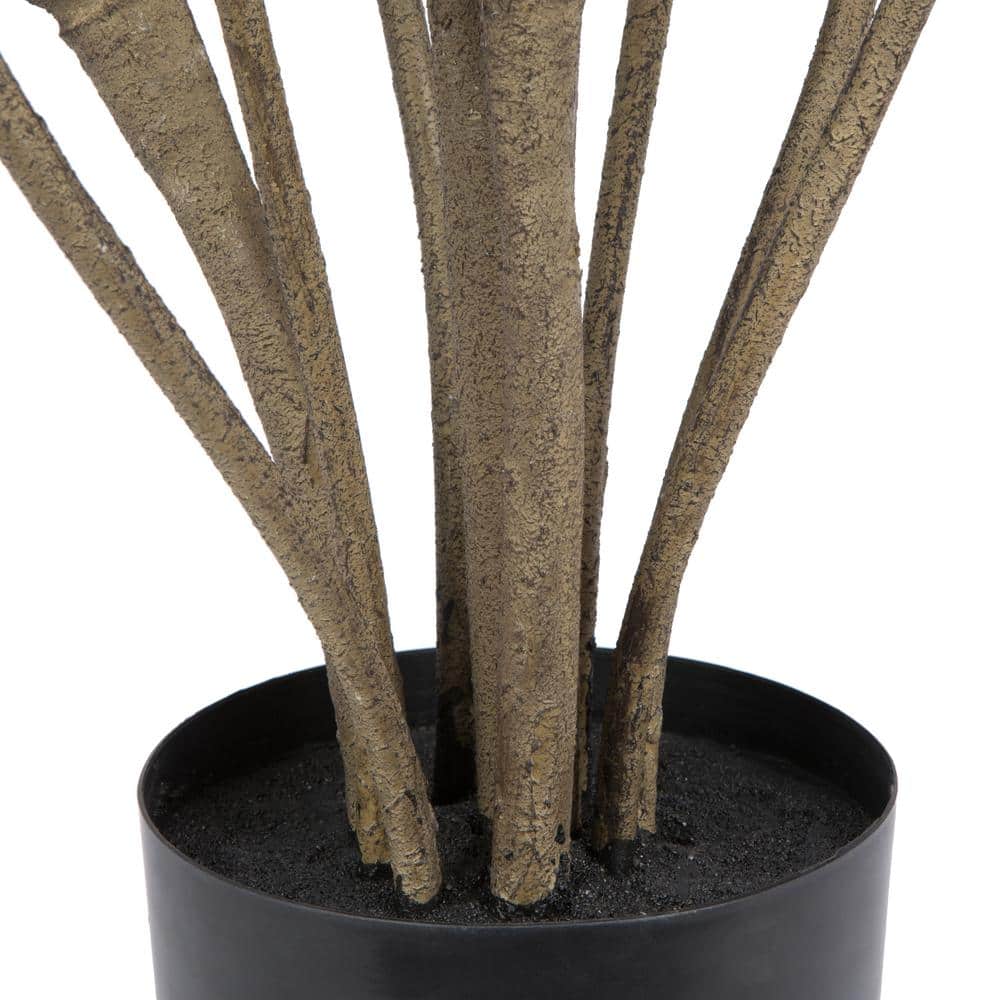 7' Green Faux Fiddle Leaf Fig Tree in Black Pot