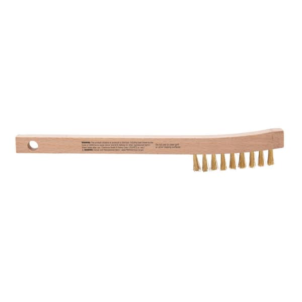 Brass Wire Scratch Brush, 13.8 in, 19 rows, Brass Bristle, Curved Wood  Handle | Bundle of 2 Each