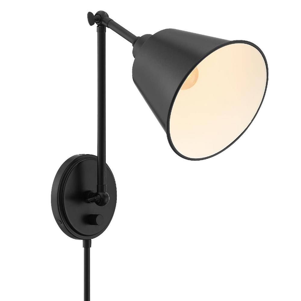 Mitchell Matte Black Steel Adjustable Arm Sconce